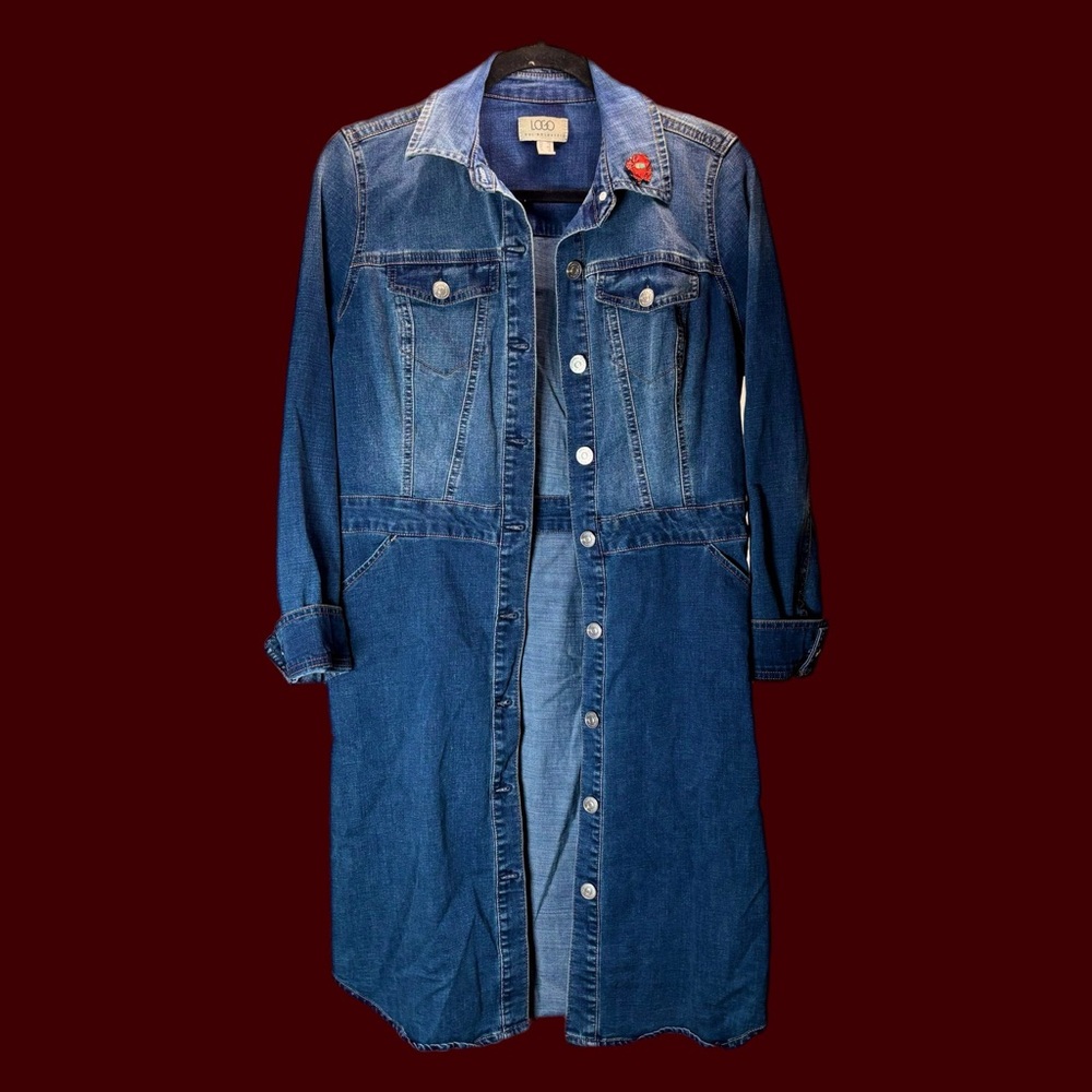 Blue Denim Button-Up Dress or Long Jacket